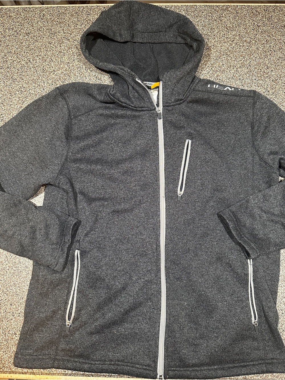 Men’s Head Athletic Zipper Charcoal Gray Jacket Medium